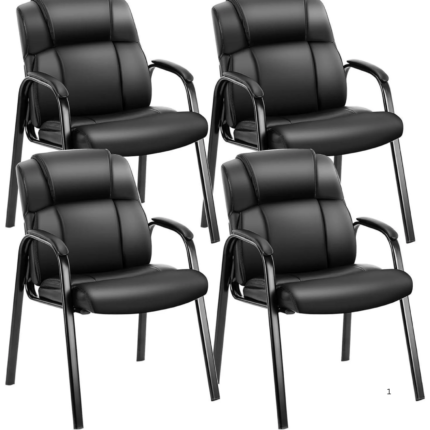 Waiting Room Reception Chairs Set of 4, Leather Office Desk Stationary