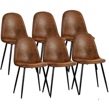 Chairs Set of 4 Walnut Wood Dining Room